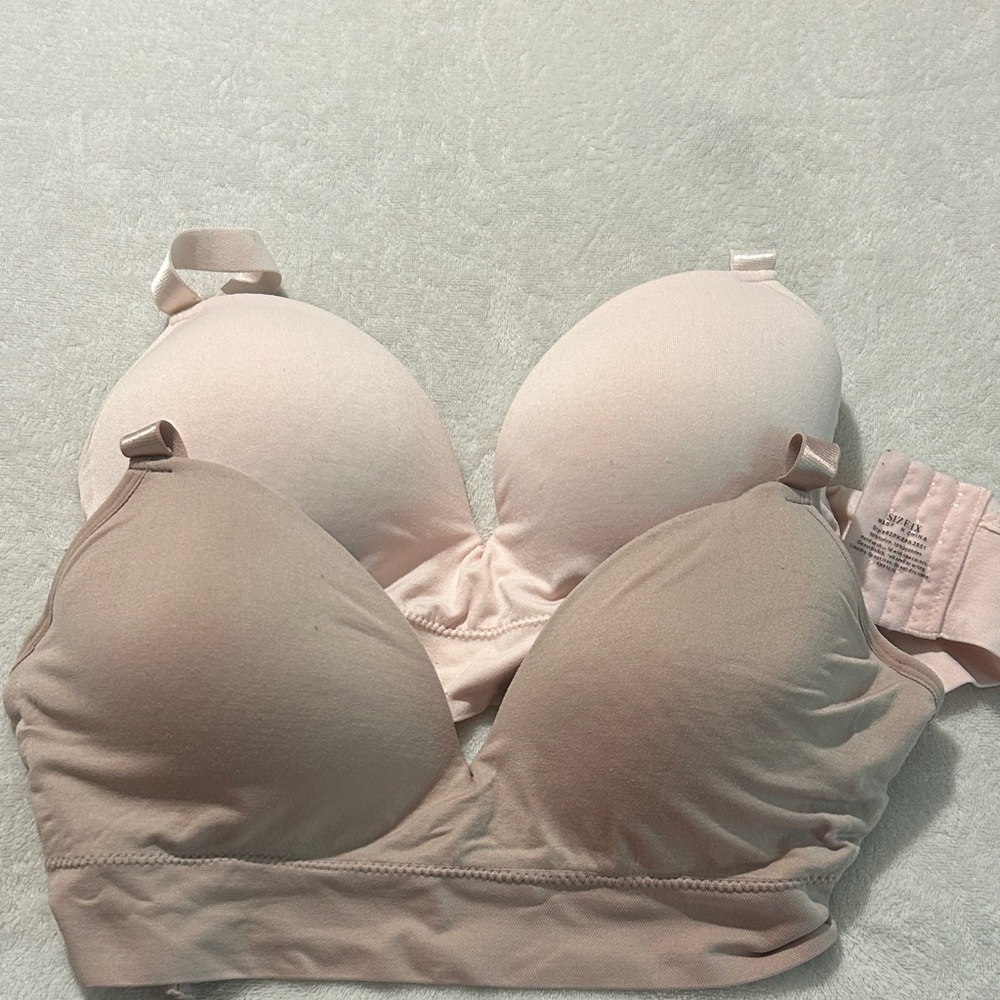 Seamless Padded Bras - Soft Pink and Tan